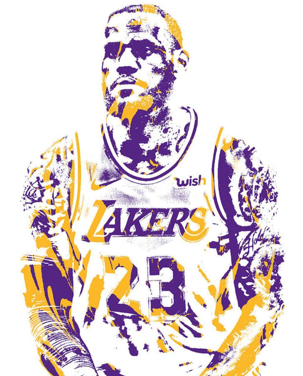 Lebron James Los Angeles Lakers Pixel Art 400 - Poster | Canvas Wall Art Print