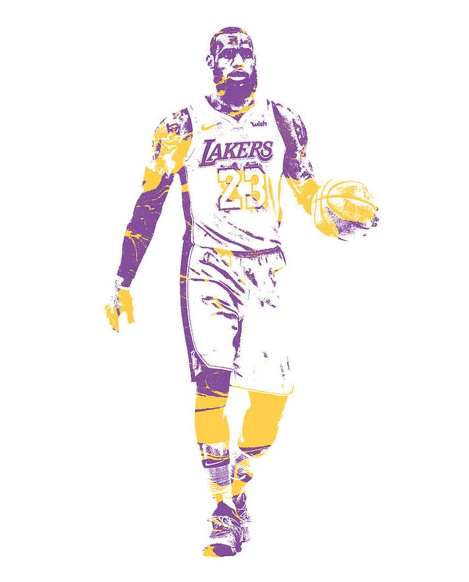 Lebron James Los Angeles Lakers Pixel Art 5 - Poster | Canvas Wall Art Print