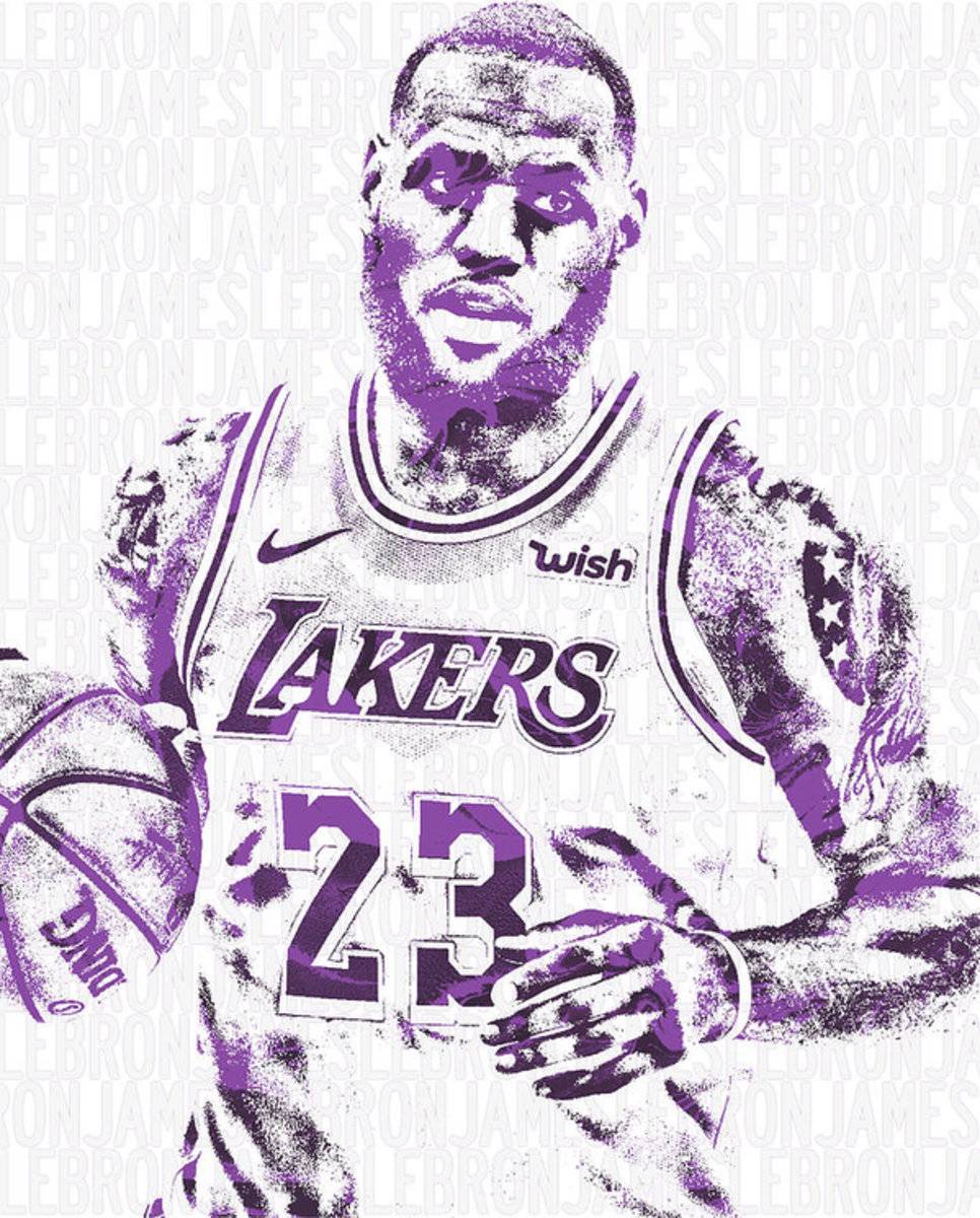 Lebron James Los Angeles Lakers Pixel Art 78 - Poster | Canvas Wall Art Print