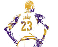 Lebron James Los Angeles Lakers Watercolor Strokes Pixel Art 2 - Poster | Canvas Wall Art Print