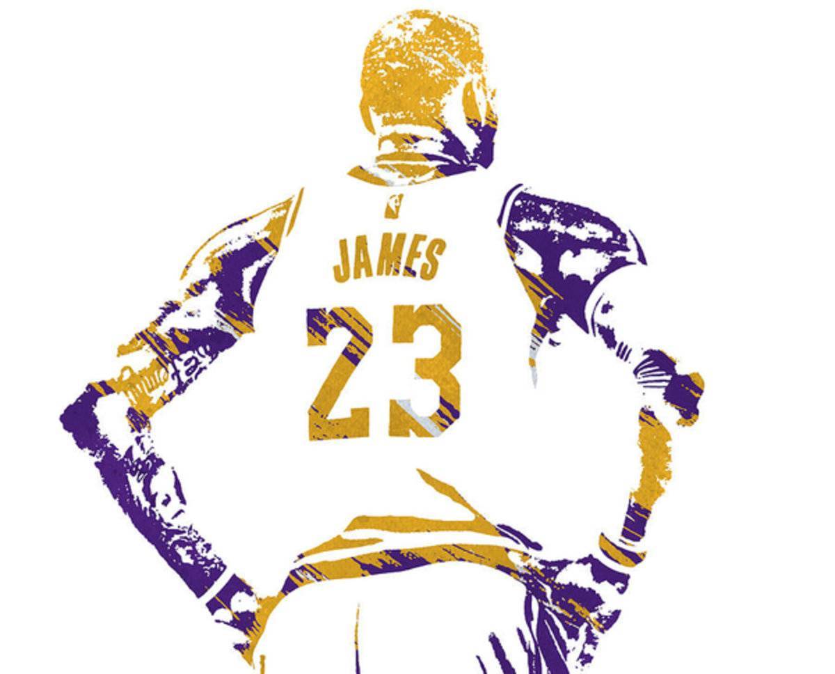 Lebron James Los Angeles Lakers Watercolor Strokes Pixel Art 2 - Poster | Canvas Wall Art Print