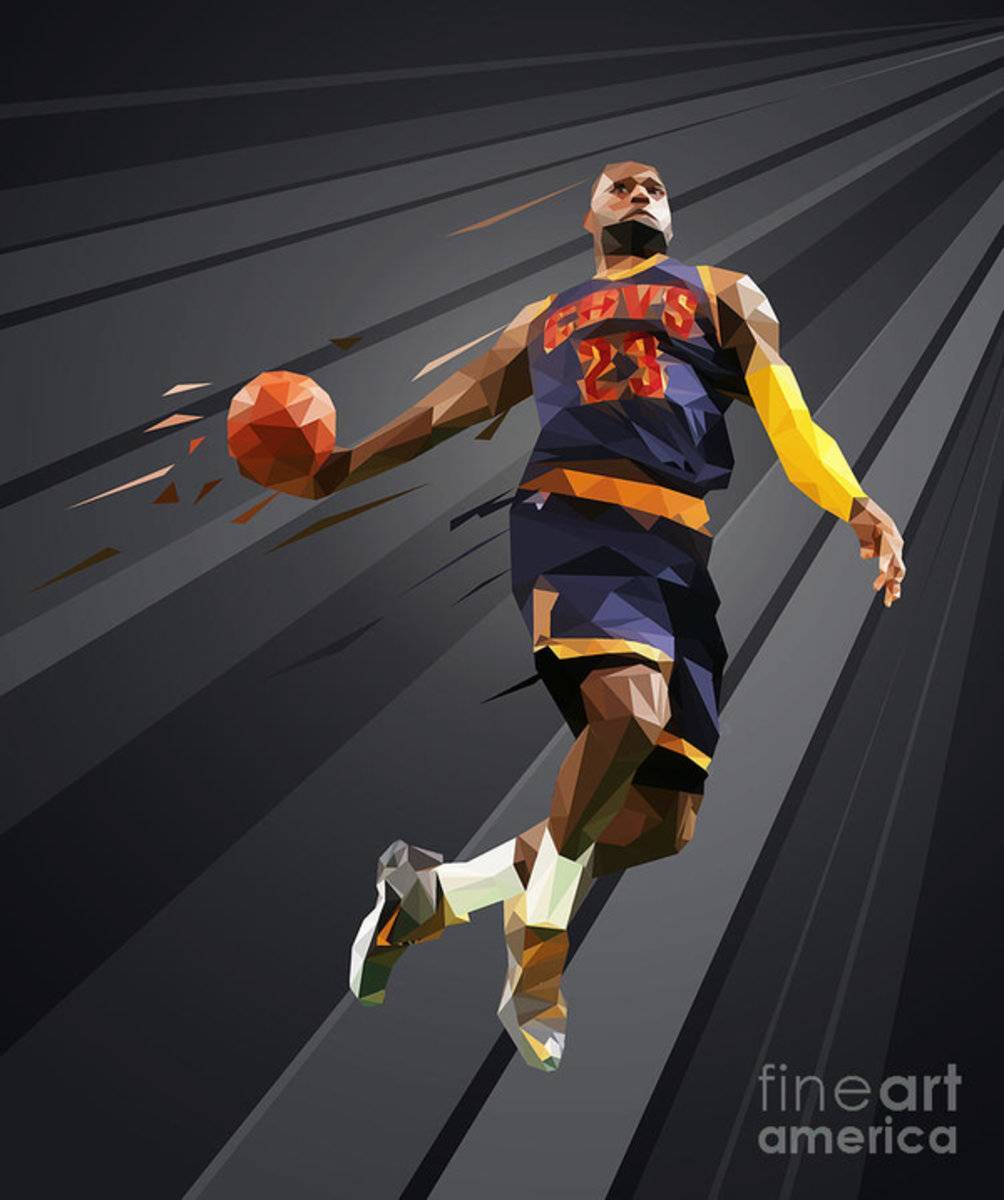 Lebron James Low Poly Art - Poster | Canvas Wall Art Print