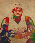 Lebron James Watercolor Portrait - Poster | Canvas Wall Art Print