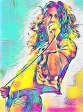 Legends Of Rock - Robert Plant - Ten Years Gone - Poster | Canvas Wall Art Print