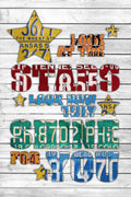 Look At The Stars Coldplay Yellow Inspired Typography Made Using Vintage Recycled License Plates V2 - Poster | Canvas Wall Art Print