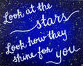 Look At The Stars Quote Painting - Poster | Canvas Wall Art Print