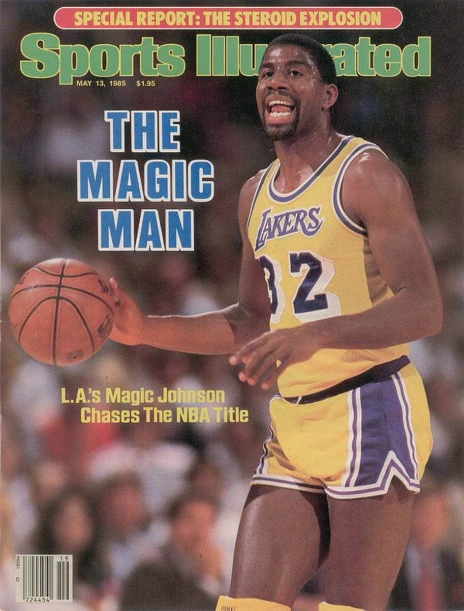 Los Angeles Lakers Magic Johnson, 1985 Nba Western Sports Illustrated Cover - Poster | Canvas Wall Art Print
