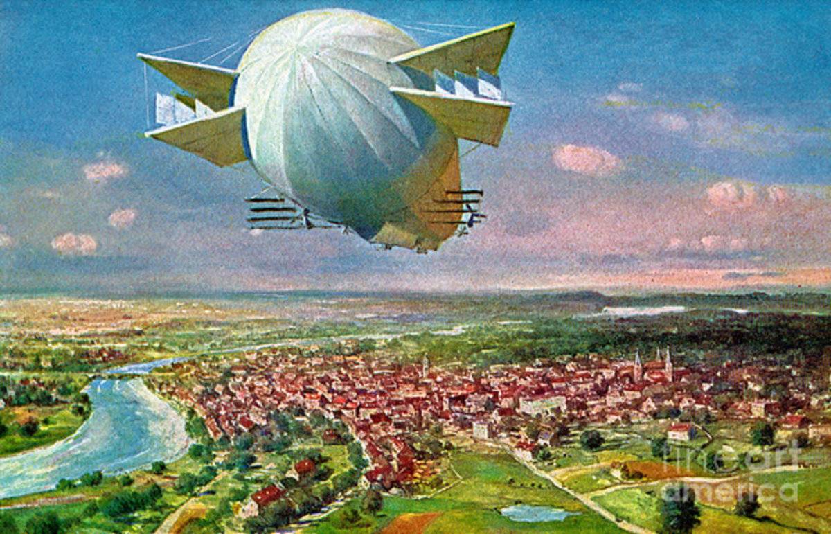 Lz3 Zeppelin Vintage Postcard 1908 Restored - Poster | Canvas Wall Art Print