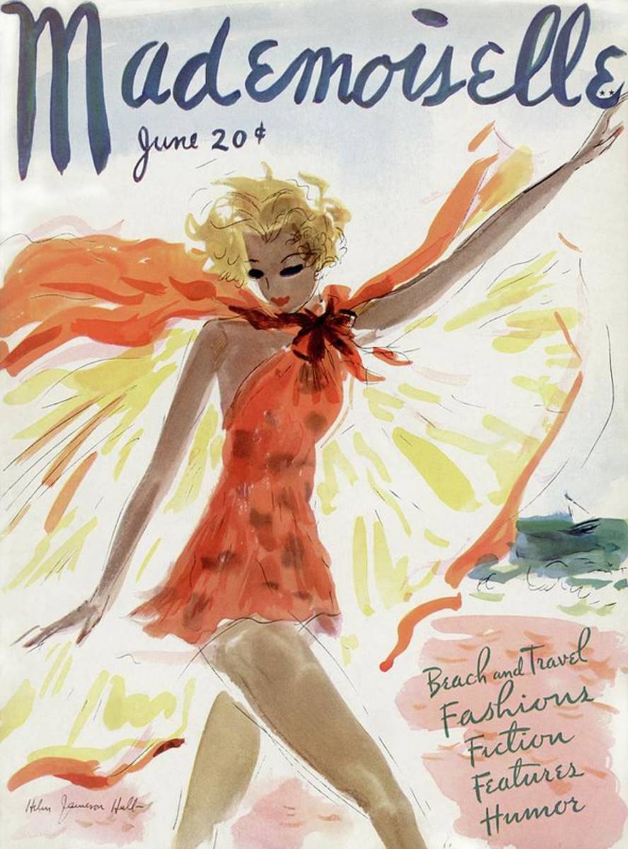 Mademoiselle Cover Featuring A Model At The Beach - Poster | Canvas Wall Art Print