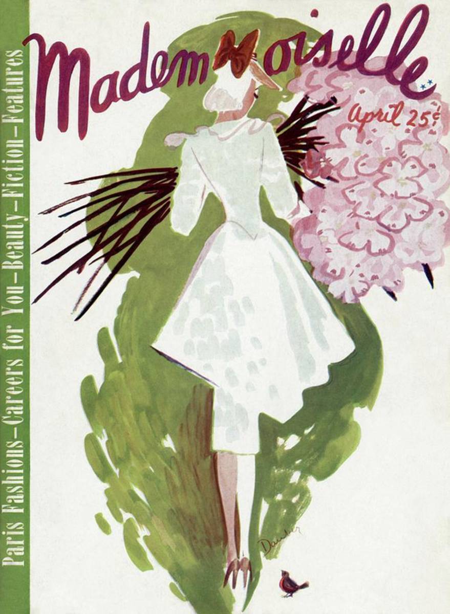 Mademoiselle Cover Featuring A Woman Carrying - Poster | Canvas Wall Art Print