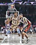 Magic Johnson Lakers Vs Lebron James Cavaliers Abstract Art 1 - Poster | Canvas Wall Art Print