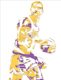 Magic Johnson Los Angeles Lakers Pixel Art 6 - Poster | Canvas Wall Art Print