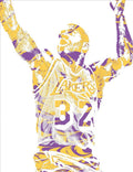 Magic Johnson Los Angeles Lakers Pixel Art 7 - Poster | Canvas Wall Art Print
