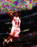 Magical Michael Jordan White Jersey - Poster | Canvas Wall Art Print