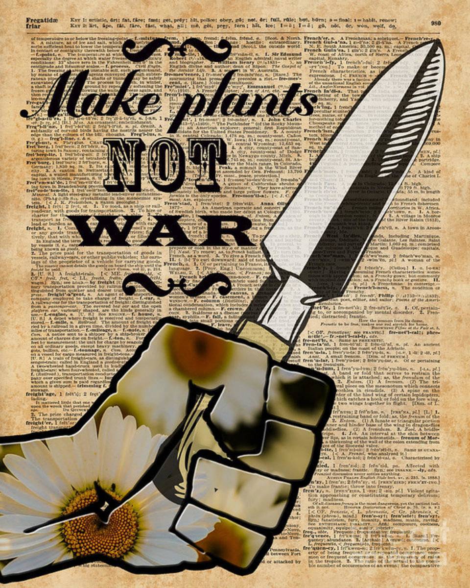 Make Plants,Not War Dictionary Art - Poster | Canvas Wall Art Print