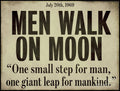 Men Walk On Moon Newspaper - Poster | Canvas Wall Art Print
