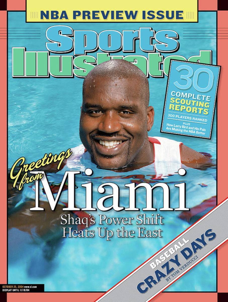 Miami Heat Shaquille Oneal, 2004-05 Nba Basketball Preview Sports Illustrated Cover - Poster | Canvas Wall Art Print