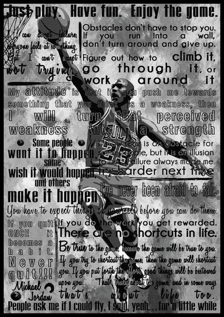 Michael Air Jordan Motivational Inspirational Independent Quotes 1 - Poster | Canvas Wall Art Print