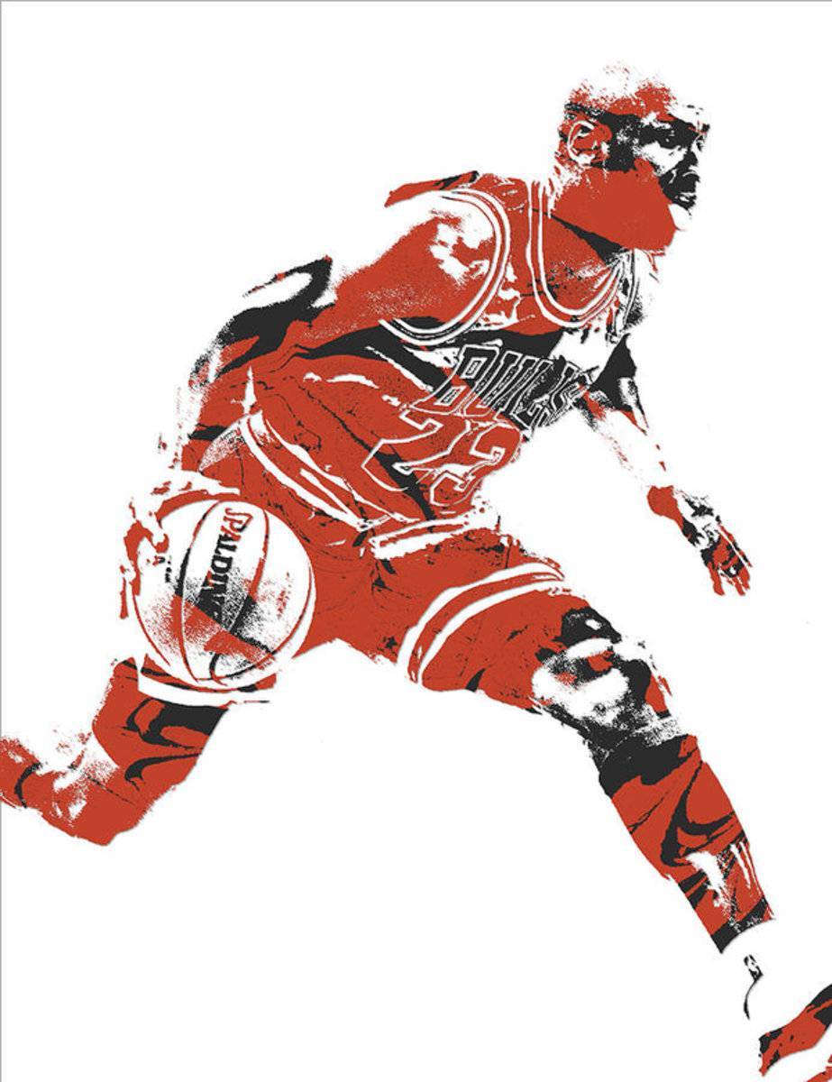 Michael Jordan Chicago Bulls Pixel Art 10 - Poster | Canvas Wall Art Print