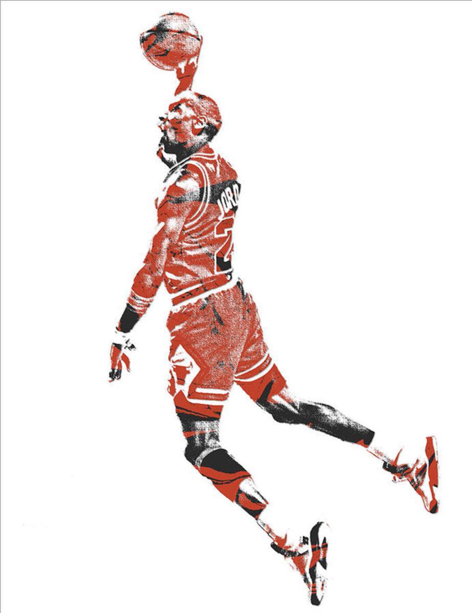Michael Jordan Chicago Bulls Pixel Art 11 - Poster | Canvas Wall Art Print