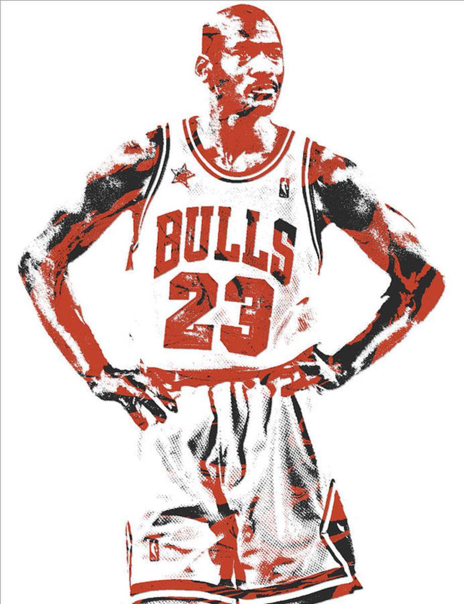 Michael Jordan Chicago Bulls Pixel Art 13 - Poster | Canvas Wall Art Print