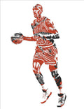 Michael Jordan Chicago Bulls Pixel Art 14 - Poster | Canvas Wall Art Print