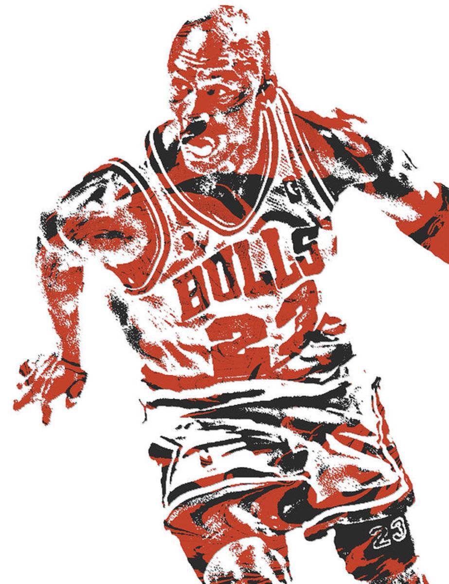 Michael Jordan Chicago Bulls Pixel Art 15 - Poster | Canvas Wall Art Print