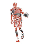 Michael Jordan Chicago Bulls Pixel Art 30 - Poster | Canvas Wall Art Print