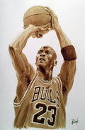 Michael Jordan Coffee Painting - Poster | Canvas Wall Art Print