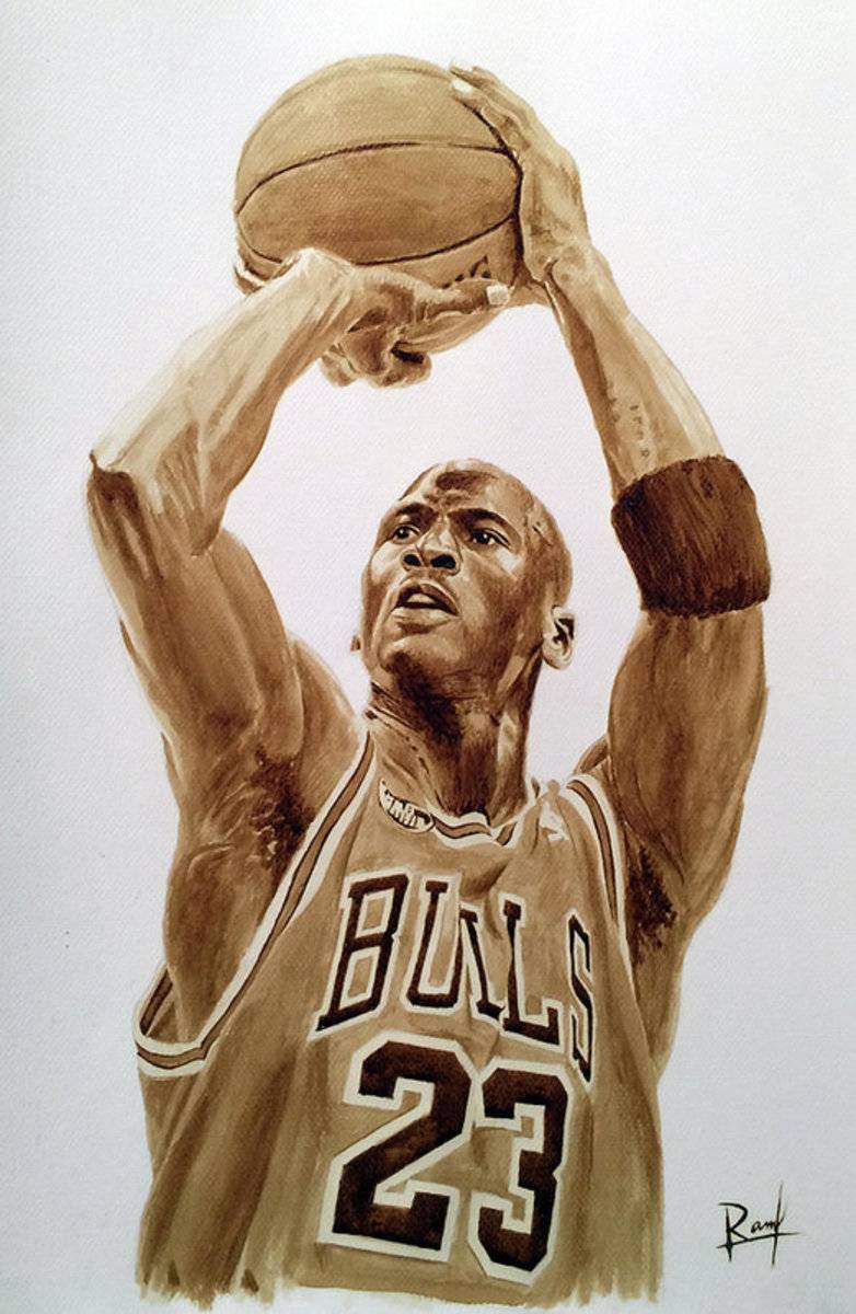 Michael Jordan Coffee Painting - Poster | Canvas Wall Art Print