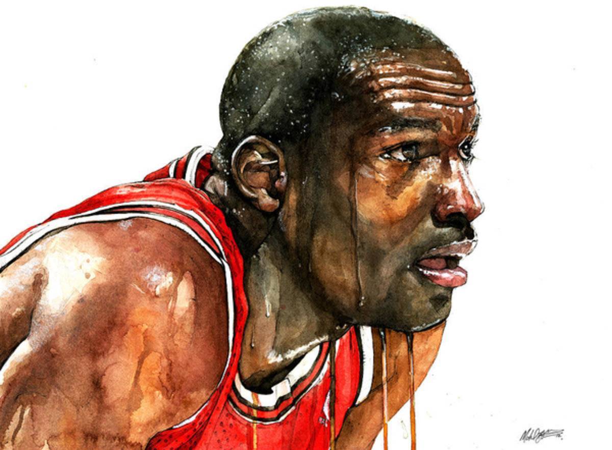 Michael Jordan Watercolor - Poster | Canvas Wall Art Print