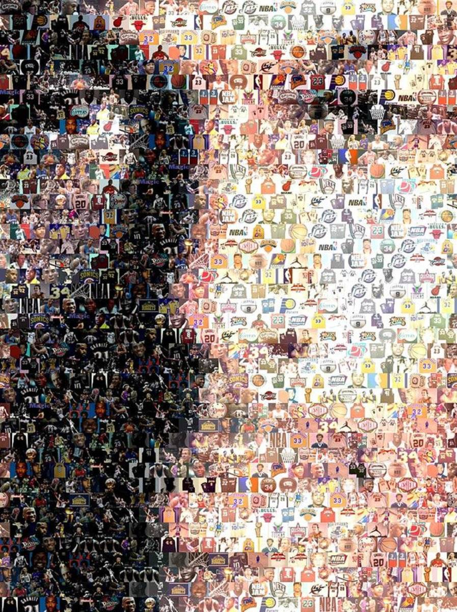 Michael Jordan Face Mosaic - Poster | Canvas Wall Art Print