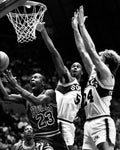Michael Jordan Going For A Hard Layup - Poster | Canvas Wall Art Print