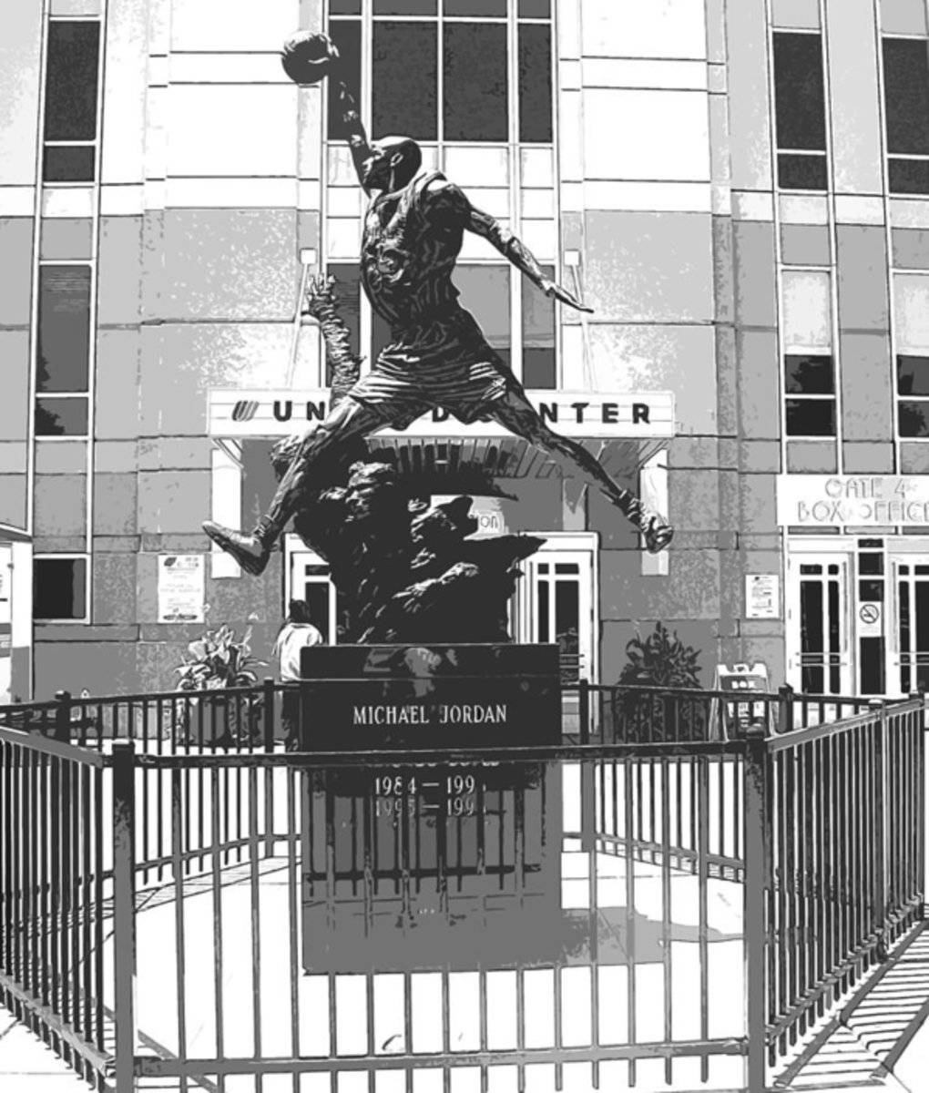 Michael Jordan Statue - Poster | Canvas Wall Art Print