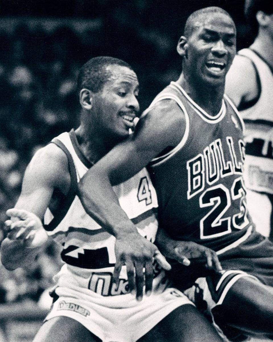Michael Jordan Trying To Get Position - Poster | Canvas Wall Art Print