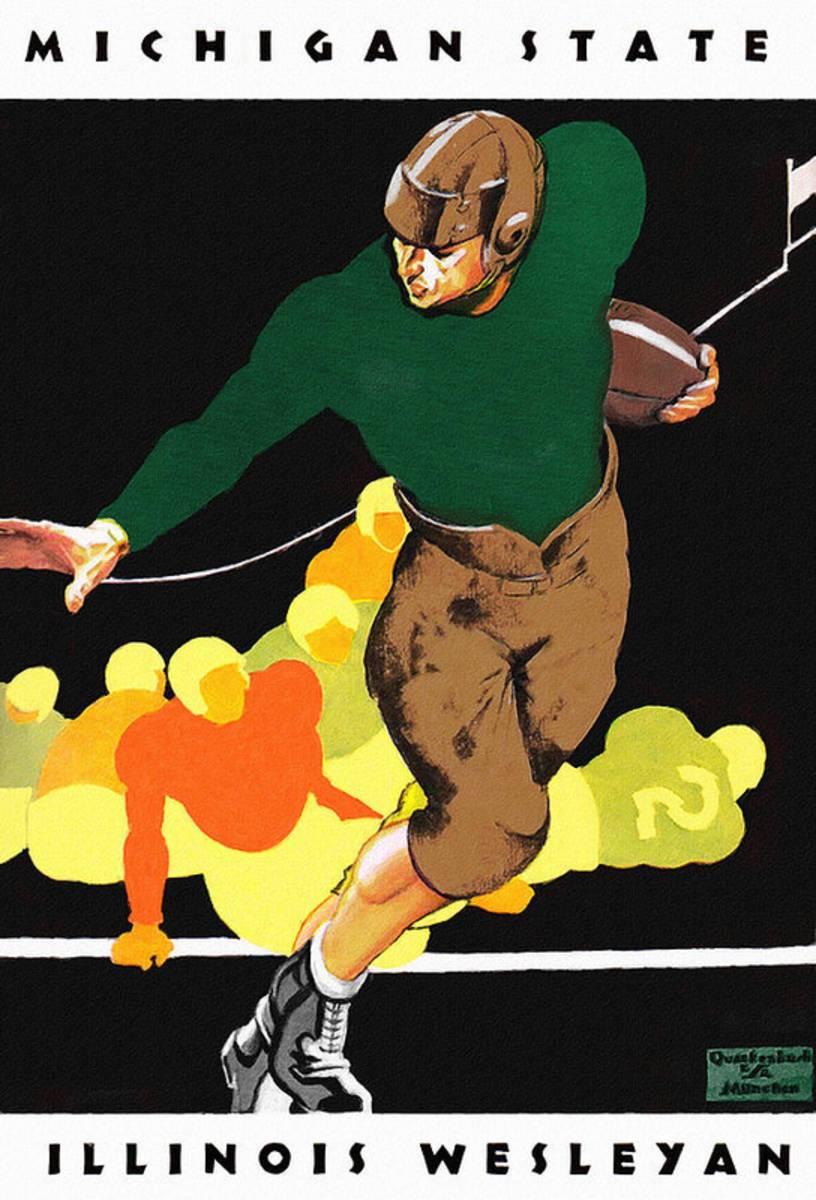 Michigan State 1933 Vintage Football Program - Poster | Canvas Wall Art Print