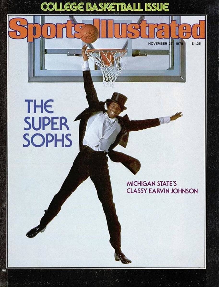 Michigan State Magic Johnson, 1978 College Basketball Sports Illustrated Cover - Poster | Canvas Wall Art Print
