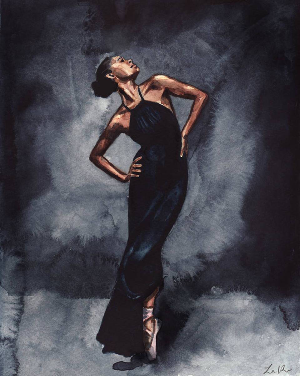 Misty Copeland Ballerina Dancer In A Black Dress - Poster | Canvas Wall Art Print