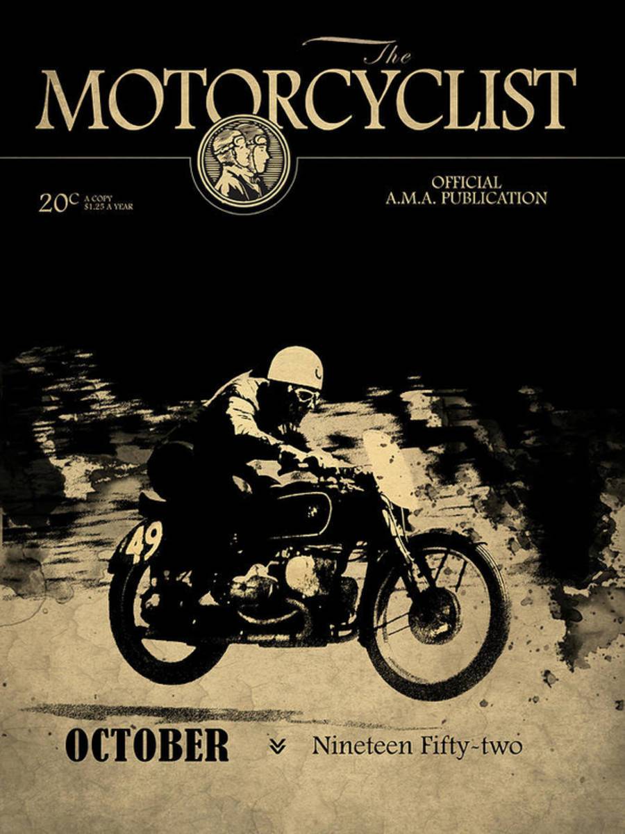 Motorcycle Magazine Bmw Racing Team 1952 - Poster | Canvas Wall Art Print
