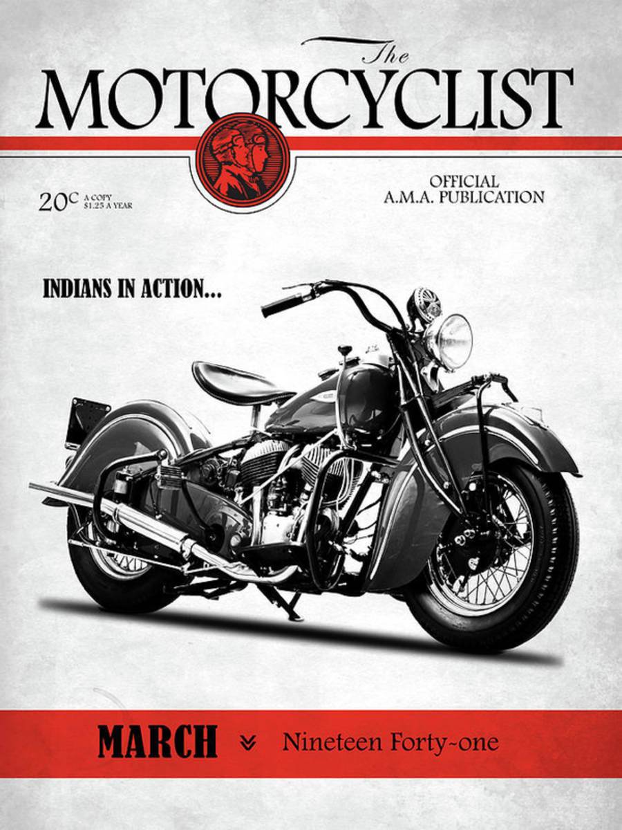 Motorcycle Magazine Chief 1941 - Poster | Canvas Wall Art Print