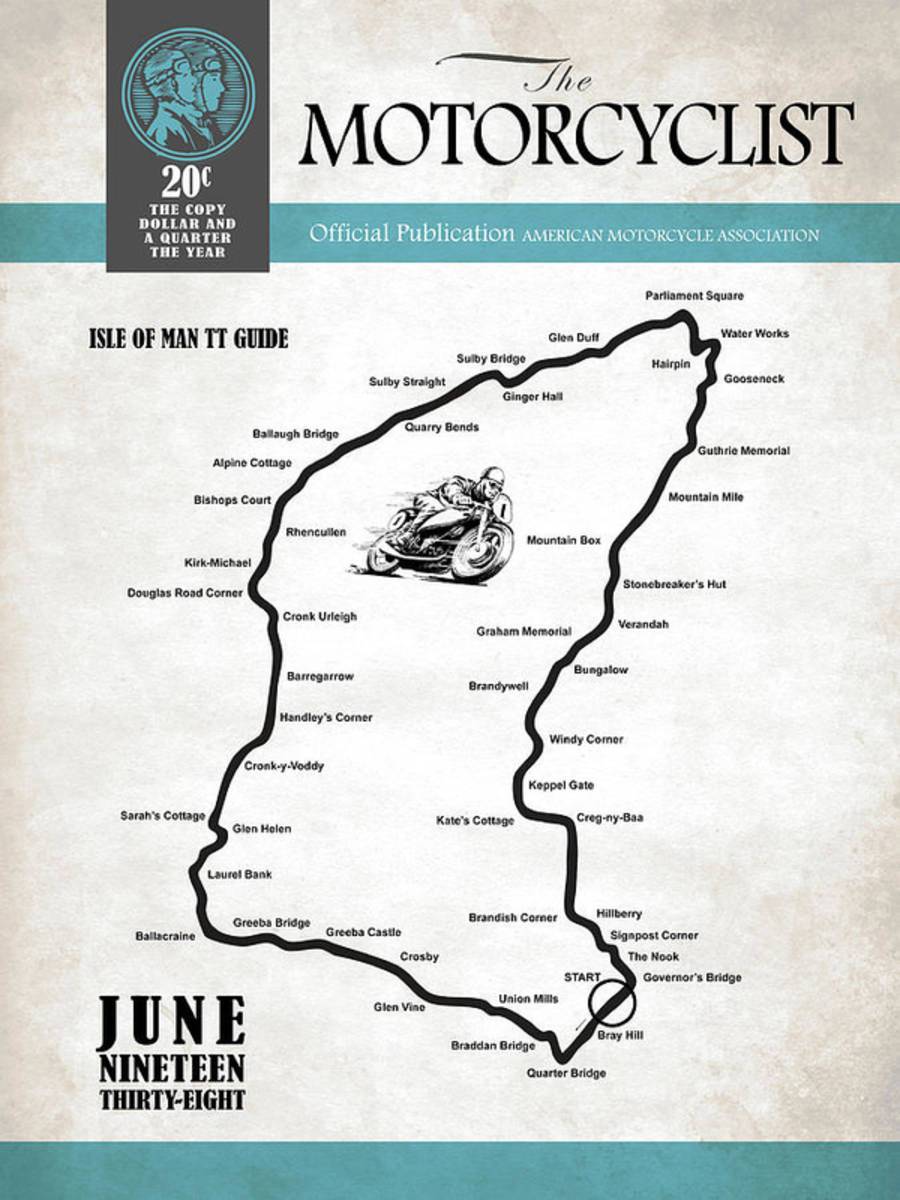 Motorcycle Magazine Isle Of Man Tt Guide 1938 - Poster | Canvas Wall Art Print