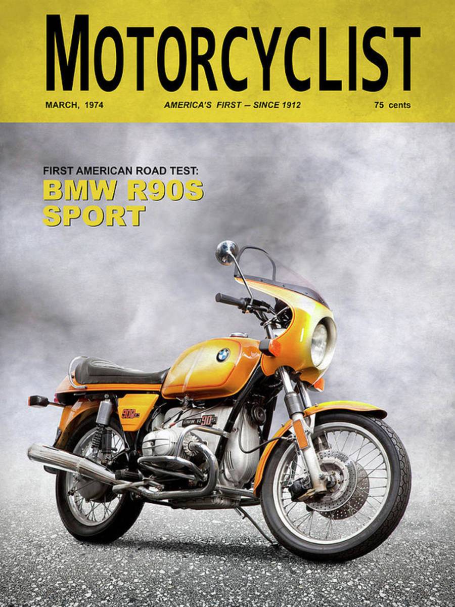 Motorcycle Magazine R90S 1974 - Poster | Canvas Wall Art Print
