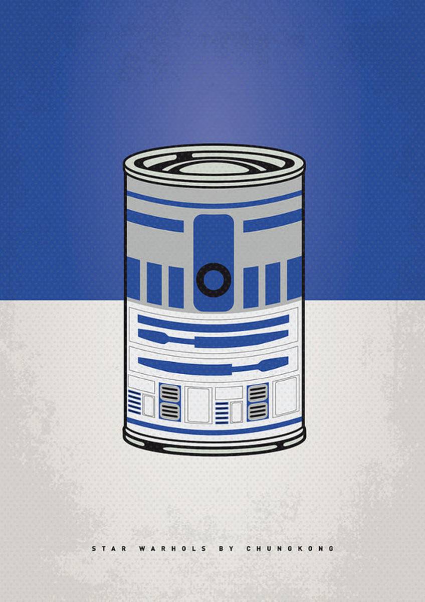 My Star Warhols R2D2 Minimal Can - Poster | Canvas Wall Art Print