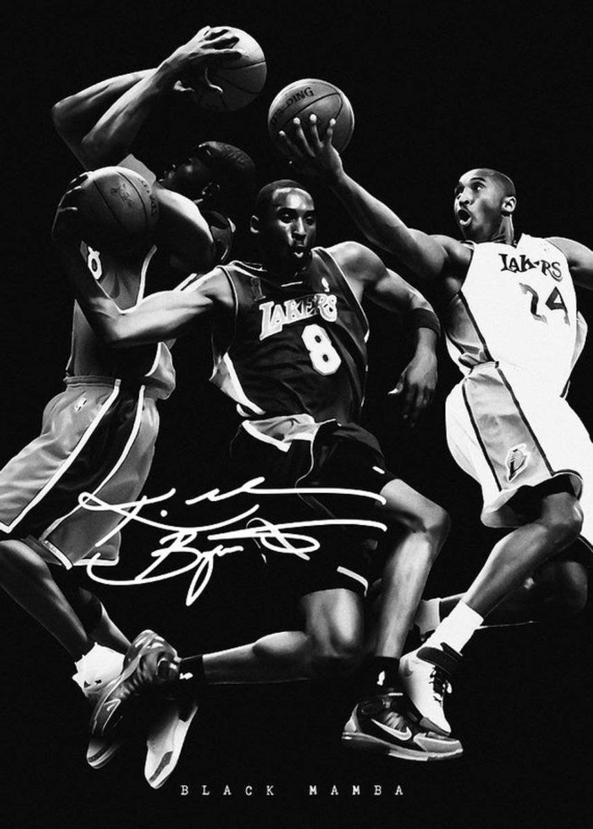 Nba Basketball Kobe Bryant The Black Mamba - Poster | Canvas Wall Art Print