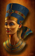 Nefertiti Egyptian Queen On Papyrus - Poster | Canvas Wall Art Print