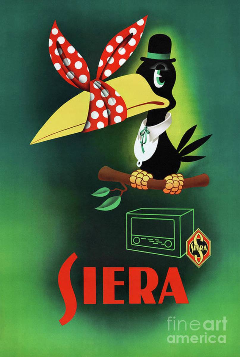 Belgium Siera Radio Vintage Advertising Restored - Poster | Canvas Wall Art Print