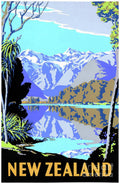 Mint Condition New Zealand Lake Matheson Vintage Travel - Poster | Canvas Wall Art Print