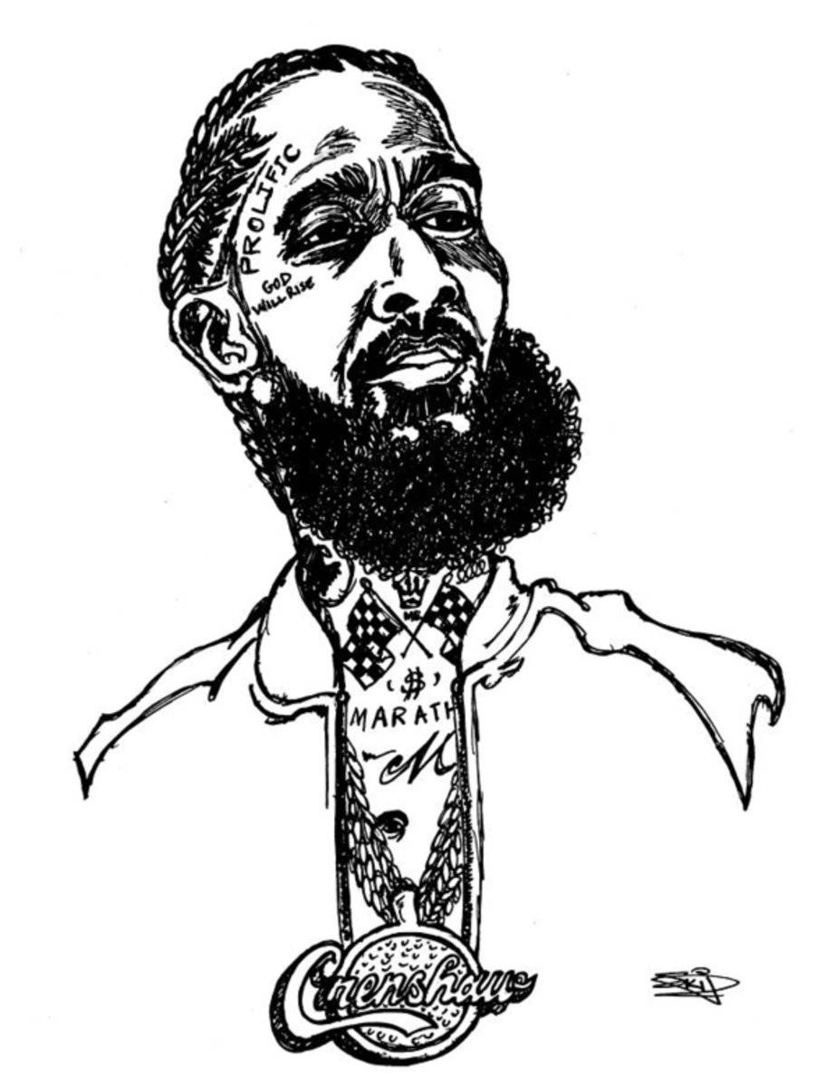 Nipsey Ink 1 - Rapper - Poster | Canvas Wall Art Print