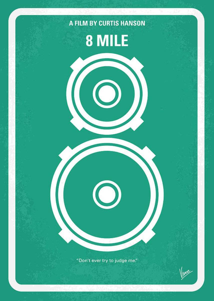 No491 My 8 Mile Minimal Movie - Rapper - Poster | Canvas Wall Art Print