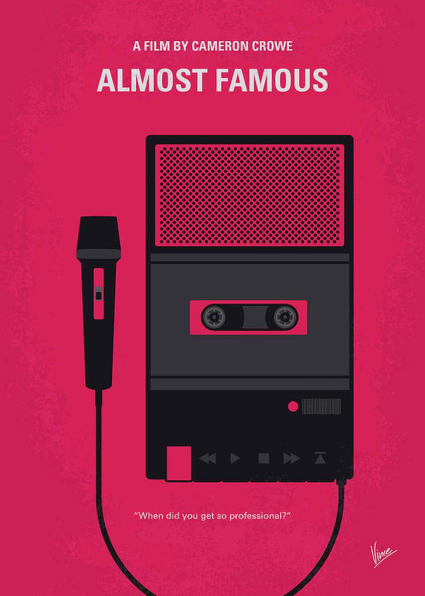 No781 My Almost Famous Minimal Movie Poster - Poster | Canvas Wall Art Print